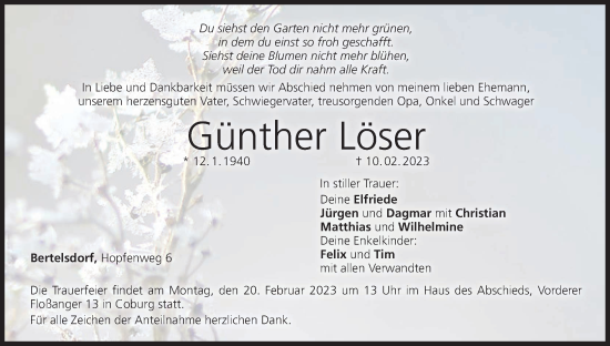 Anzeige von Günther Löser von MGO