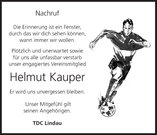 Anzeige von Helmut Kauper von MGO