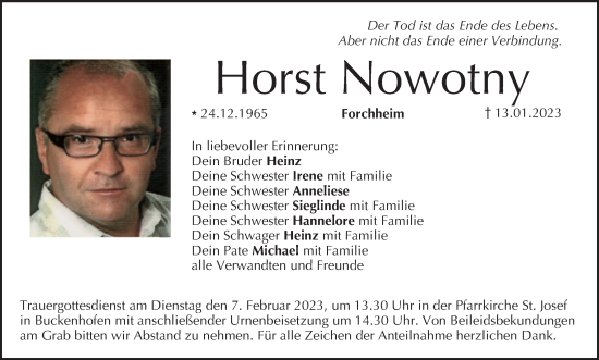Anzeige von Horst Nowotny von MGO