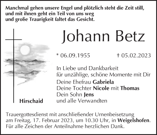 Anzeige von Johann Betz von MGO