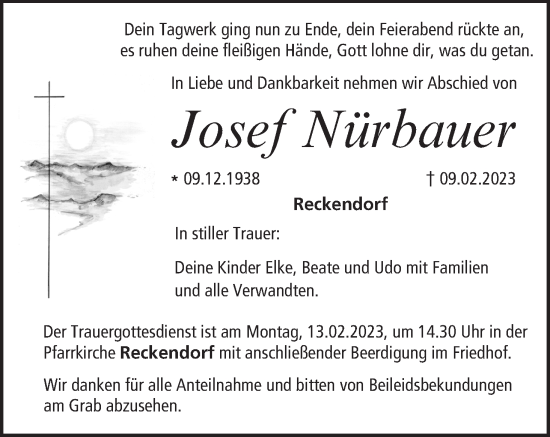 Anzeige von Josef Nürbauer von MGO