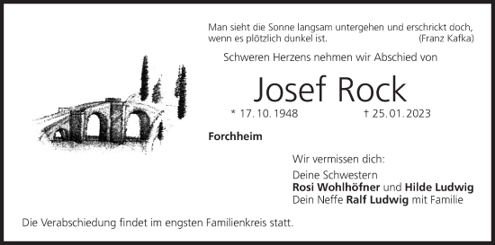 Anzeige von Josef Rock von MGO