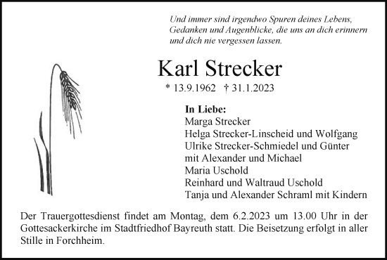 Anzeige von Karl Strecker von MGO