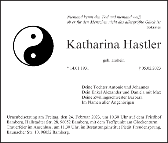 Anzeige von Katharina Hastler von MGO