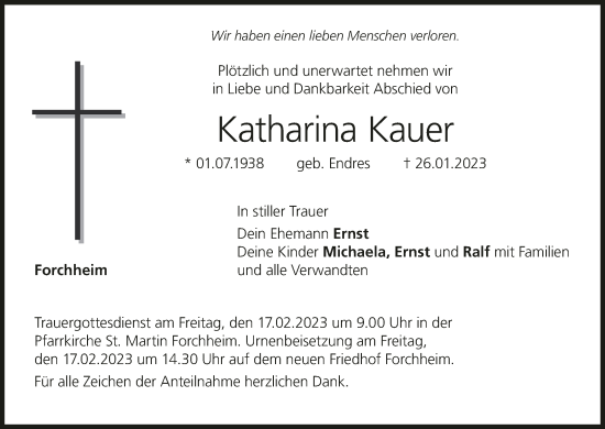 Anzeige von Katharina Kauer von MGO