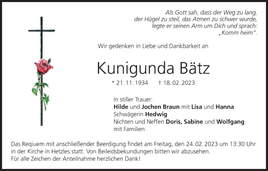 Anzeige von Kunigunda Bätz von MGO