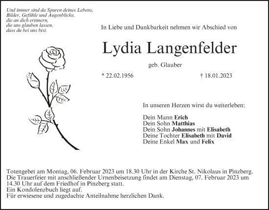Anzeige von Lydia Langenfelder von MGO