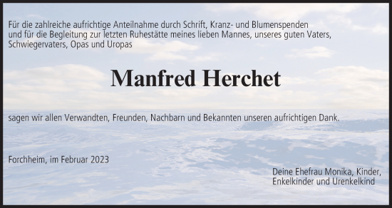 Anzeige von Manfred Herchet von MGO
