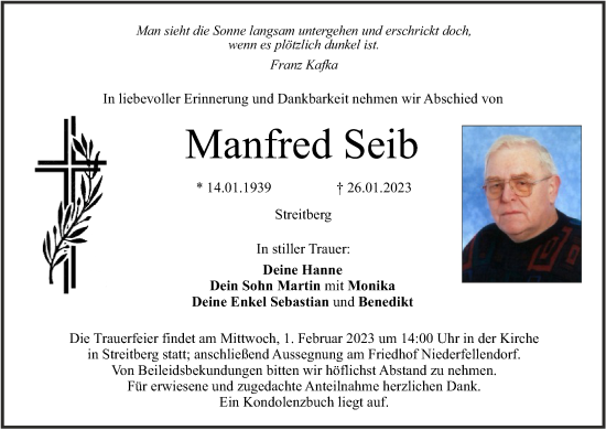Anzeige von Manfred Seib von MGO
