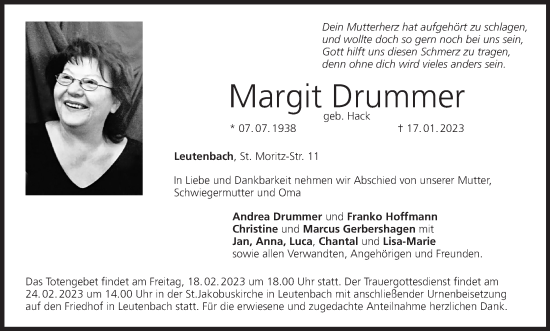 Anzeige von Margit Drummer von MGO