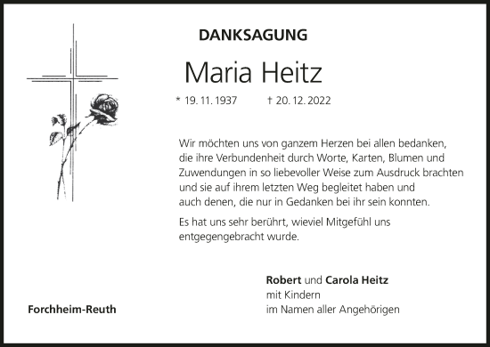 Anzeige von Maria Heitz von MGO