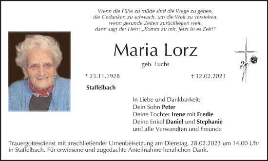 Anzeige von Maria Lorz von MGO