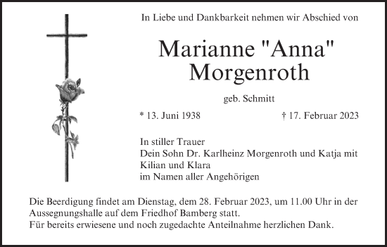 Anzeige von Marianne Morgenroth von MGO
