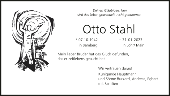 Anzeige von Otto Stahl von MGO