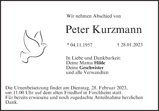 Anzeige von Peter Kurzmann von MGO
