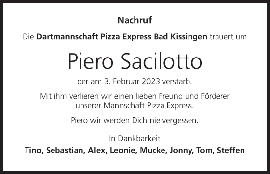 Anzeige von Piero Sacilotto von MGO