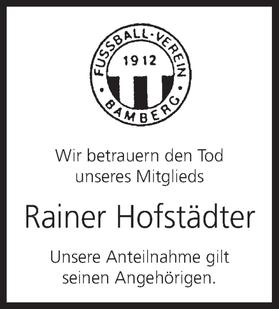 Anzeige von Rainer Hofstädter von MGO