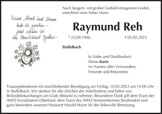 Anzeige von Raymund Reh von MGO