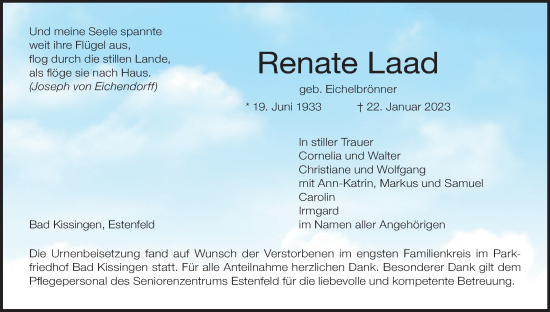 Anzeige von Renate Laad von MGO
