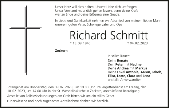 Anzeige von Richard Schmitt von MGO
