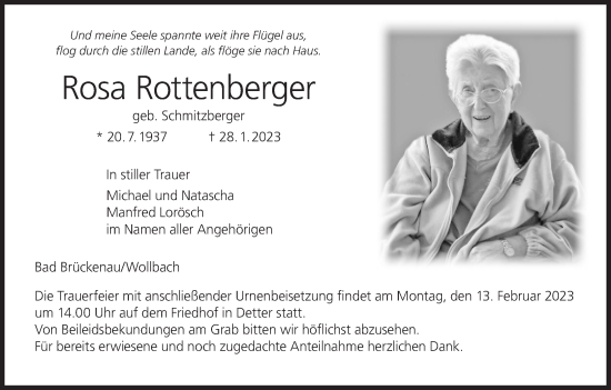 Anzeige von Rosa Rottenberger von MGO