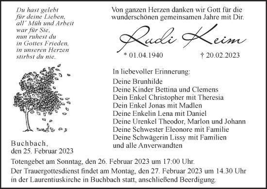Anzeige von Rudi Keim von MGO