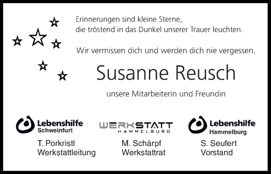 Anzeige von Susanne Reusch von MGO
