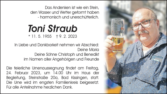 Anzeige von Toni Straub von MGO