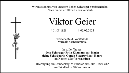 Anzeige von Viktor Geier von MGO
