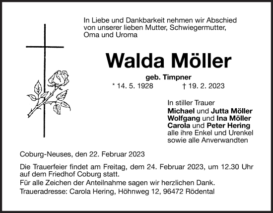 Anzeige von Walda Möller von MGO
