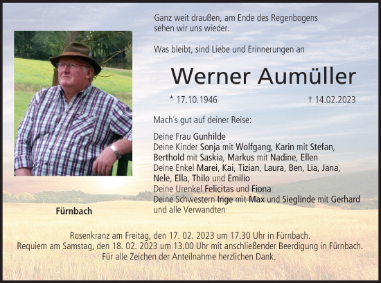 Anzeige von Werner Aumüller von MGO