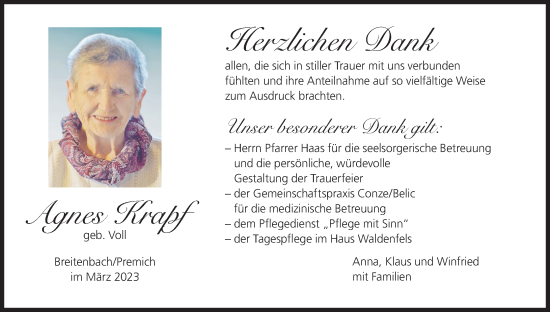 Anzeige von Agnes Krapf von MGO