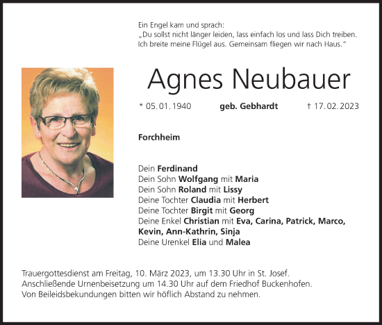 Anzeige von Agnes Neubauer von MGO