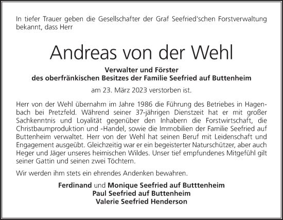 Anzeige von Andreas von der Wehl von MGO
