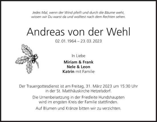 Anzeige von Andreas von der Wehl von MGO