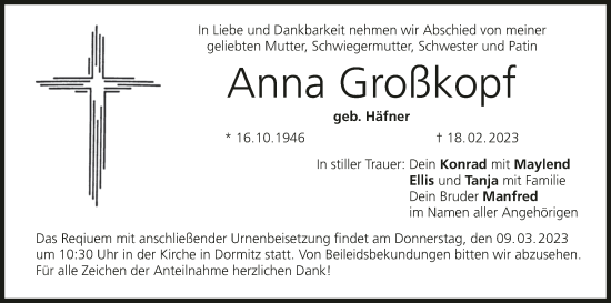 Anzeige von Anna Großkopf von MGO