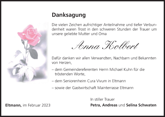 Anzeige von Anna Kolbert von MGO