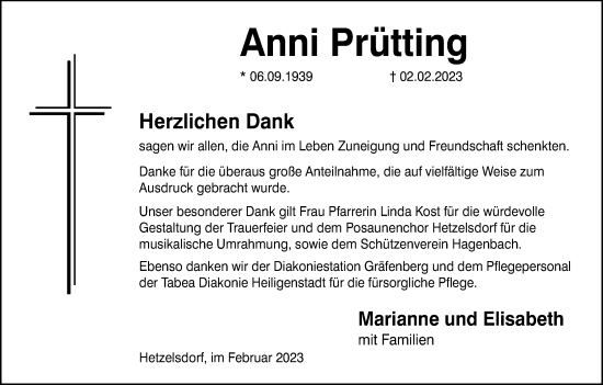 Anzeige von Anni Prütting von MGO