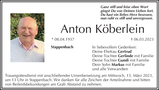 Anzeige von Anton Köberlein von MGO