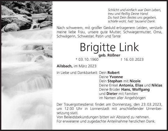 Anzeige von Brigitte Link von MGO