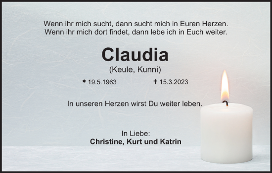 Anzeige von Claudia Heide von MGO