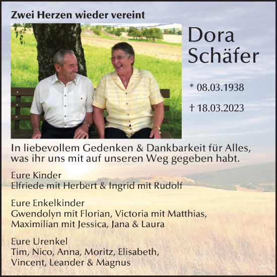 Anzeige von Dora Schäfer von MGO