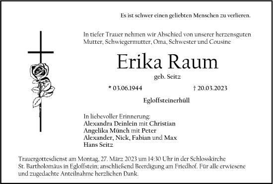Anzeige von Erika Raum von MGO