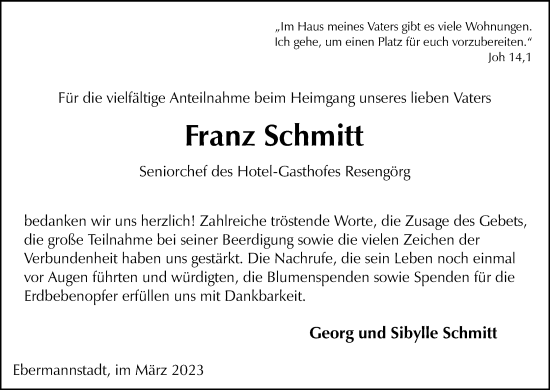 Anzeige von Franz Schmitt von MGO