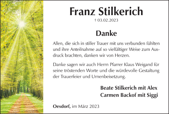 Anzeige von Franz Stilkerich von MGO
