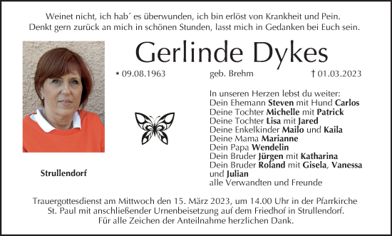 Anzeige von Gerlinde Dykes von MGO