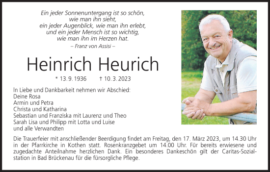 Anzeige von Heinrich Heurich von MGO