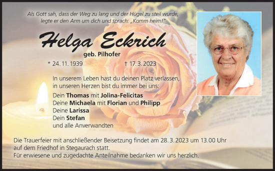 Anzeige von Helga Eckrich von MGO