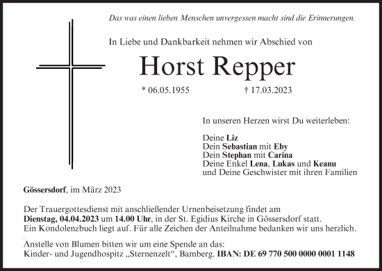 Anzeige von Horst Reppqer von MGO