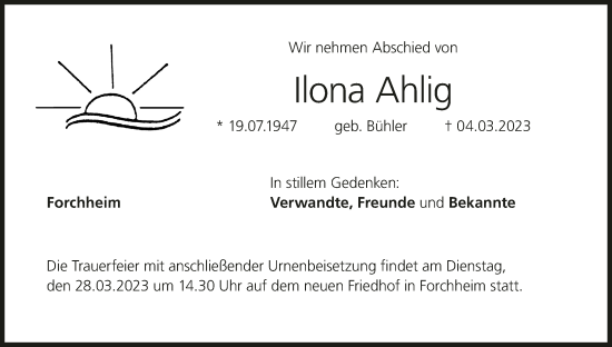 Anzeige von Ilona Ahlig von MGO